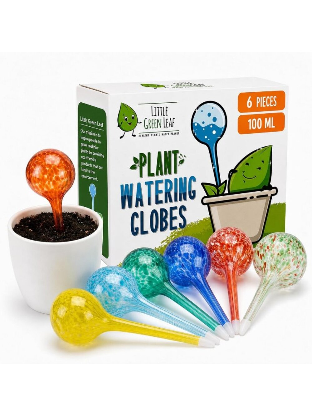Self-Watering Plant Bulbs - 6 Pack Watering Globes for Easy Plant Care